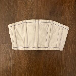 DYLN Zip Up Strapless Top